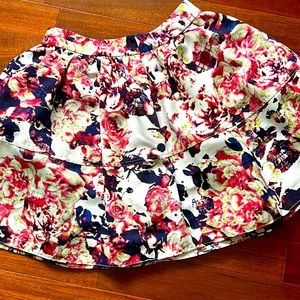 Express fit and flare floral print skirt